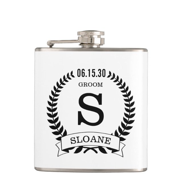 Groom Initial Flachmann (Vorderseite)