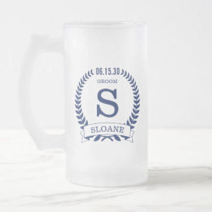 Groom Initial Mattglas Bierglas