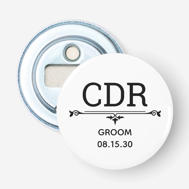 Groom Initials Flaschenöffner (Vorderseite)