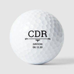 Groom Initials Golf Balls Golfball