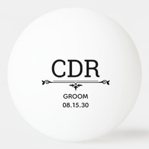 Groom Initials Tischtennisball