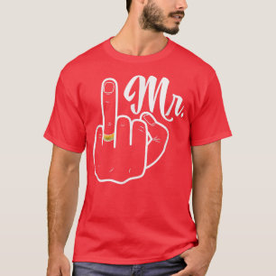 Groom Just Married Wedeymoon Ring Finger H T-Shirt