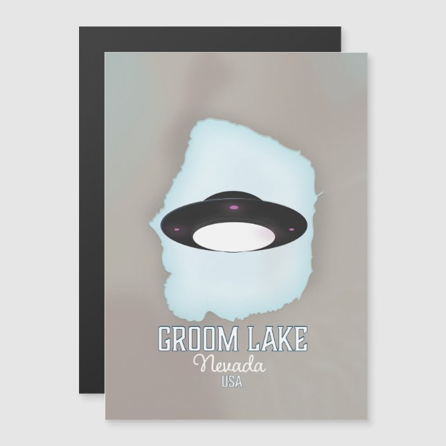 Groom Lake Nevada Reiseposter Magnetkarte (Vorne/Hinten)