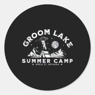 Groom Lake Summer Camp - Funny Area 51 Alien Ufo G Runder Aufkleber