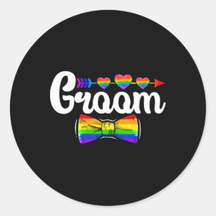 Groom Lgbt Pride Gay Bachelor Wedding Verlobung L Runder Aufkleber