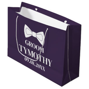 Groom Lila Elegante Moderne Geschenke Hochzeit Große Geschenktüte