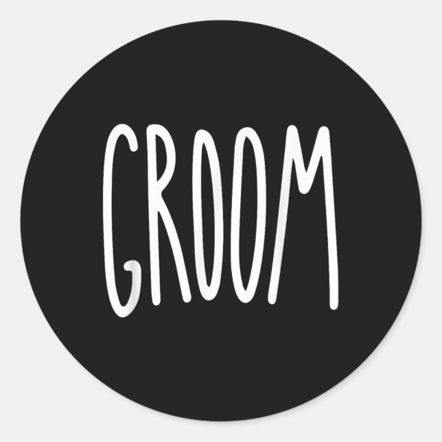Groom Mens Wedding Bride Runder Aufkleber (Vorderseite)