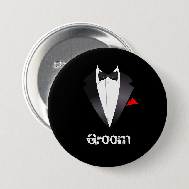 Groom mit Tuxedo-Shirt Button (Vorne & Hinten)