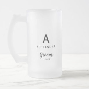 Groom Monogram Name Wedding Mattglas Bierglas