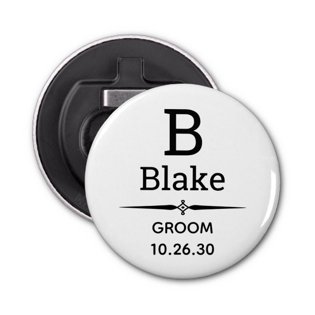 Groom Monogrammatiotes Flaschenöffner (Vorderseite)