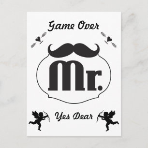 Groom Mustache Bachelor Party Einladung Postkarte