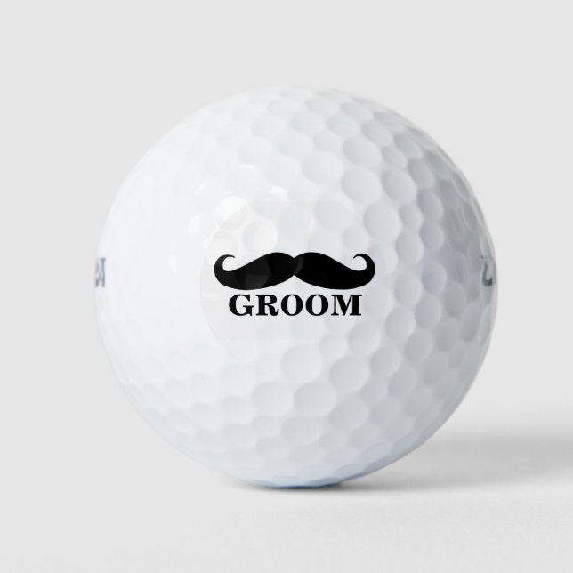 Groom Mustache Gastgeschenke Hochzeiten Personalis Golfball (Vorderseite)