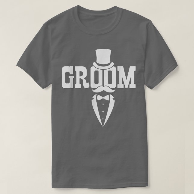 Groom Mustache Hat Wedding Bachelor Party Husband T-Shirt (Design vorne)