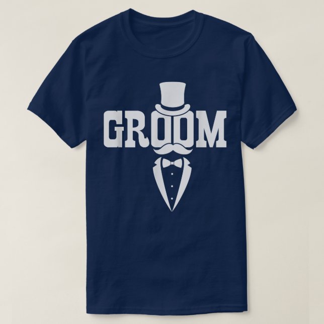 Groom Mustache Hat Wedding Bachelor Party Husband T-Shirt (Design vorne)