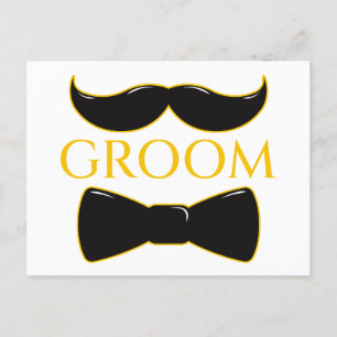 Groom Mustache und Bow-Krawatte Postkarte