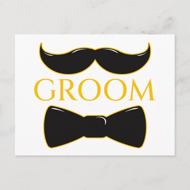 Groom Mustache und Bow-Krawatte Postkarte (Vorderseite)
