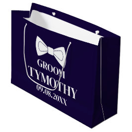 Groom Navy Blue Elegant Moderne Namensgeschenke Ho Große Geschenktüte