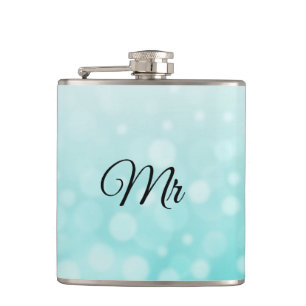 Groom oder Husbands Aquamarin Flask Flachmann