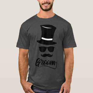 Groom Party Hat Sonnenbrille Mustache Hochzeiträum T-Shirt