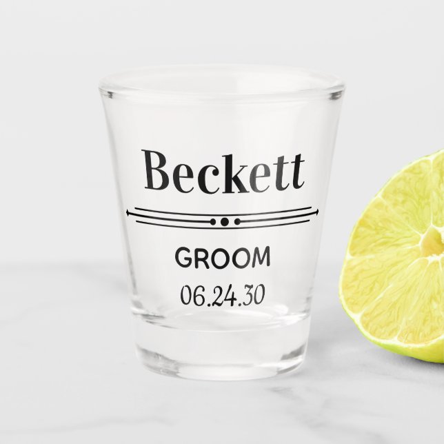 Groom Personalisiert Shot Glass Schnapsglas (Vorderseite)