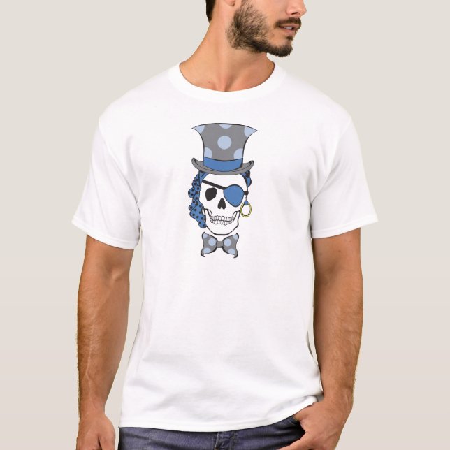 Groom Pirate Skull Blue T-Shirt (Vorderseite)