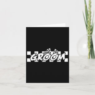 Groom Racing Checkered Flag Wedding Party Karte