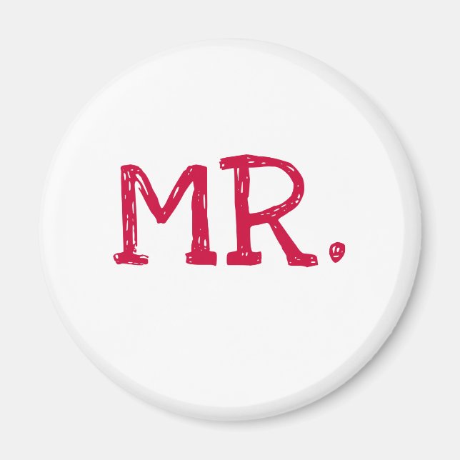 Groom Red Text Mr. Magnet (Vorne)