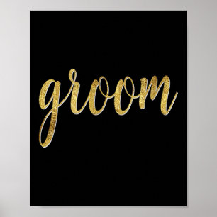 Groom Script Bridal Wedding Bride Poster