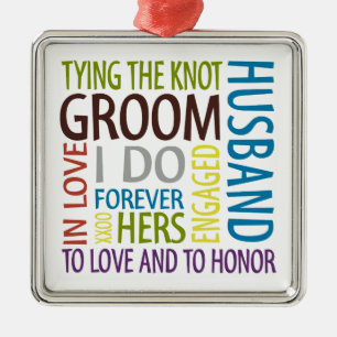Groom Silbernes Ornament