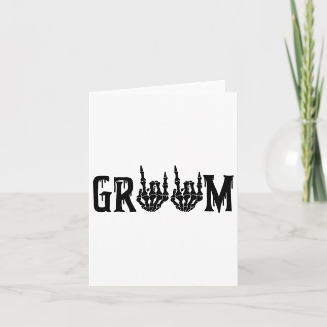 Groom Skeleton Hand Bride Halloween Bachel Karte (Vorderseite)