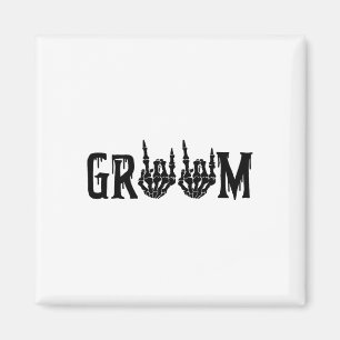Groom Skeleton Hand Bride Halloween Bachel Magnet