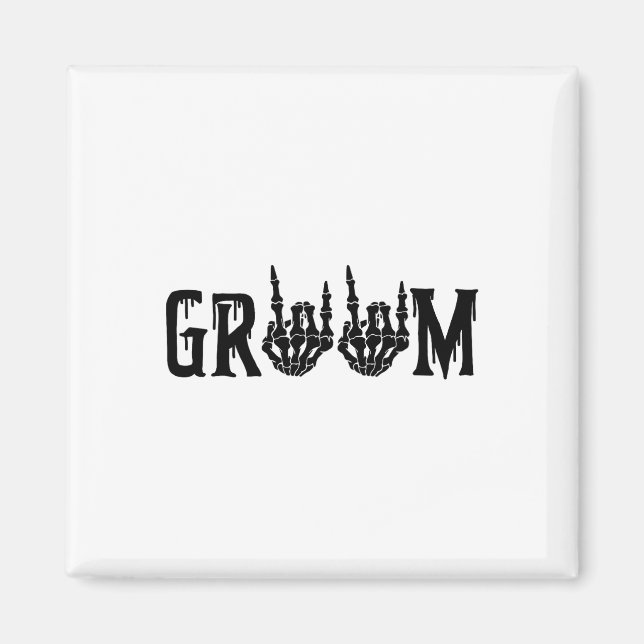 Groom Skeleton Hand Bride Halloween Bachel Magnet (Vorne)