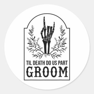 Groom Skeleton Hand Paare Matching Wedding Hallo Runder Aufkleber