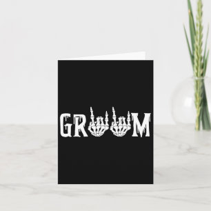 Groom Skeleton Rock Hand Halloween Bachelo Karte