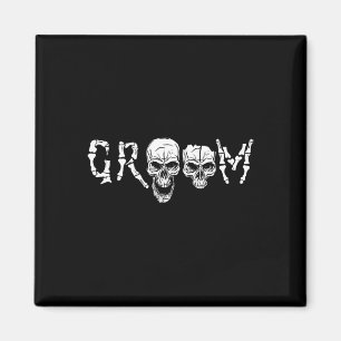 Groom - Skeleton-Skull-Halloween-Bachelor Magnet