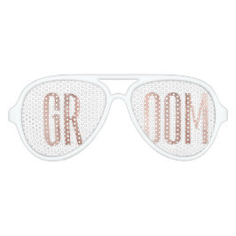 Groom Sonnenbrille Rose Gold Typografie