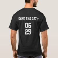 Groom Sports Style Passing Couple Save the Date