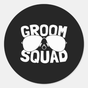 Groom Squad Bachelor Party Stag Gag Mens Spaß Runder Aufkleber