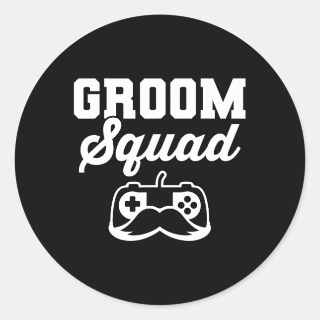 Groom Squad Bachelor Party Trauzeugen Gamer Runder Aufkleber (Vorderseite)