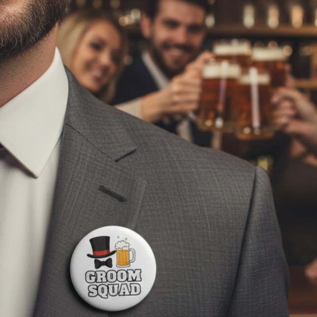 Groom Squad Hat and Beer Button Pin (Von Creator hochgeladen)
