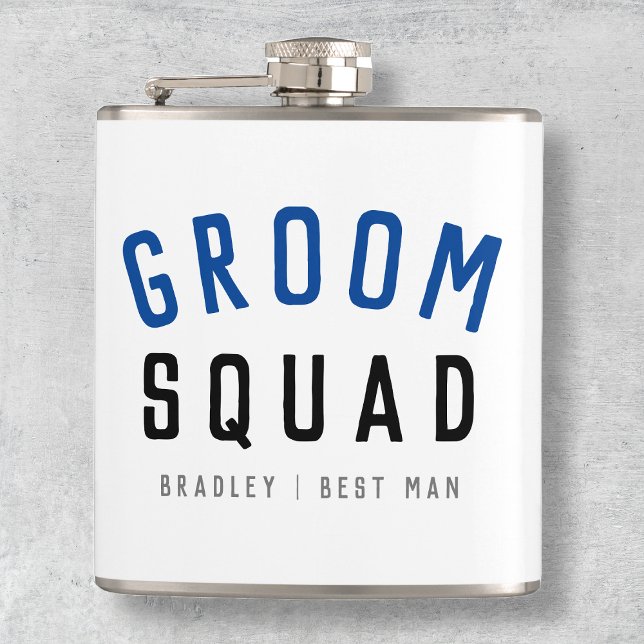 Groom Squad | Moderner Bachelor Trauzeuge Stilvoll Flachmann (Von Creator hochgeladen)
