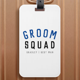 Groom Squad | Moderner Bachelor Trauzeuge Stilvoll Gepäckanhänger