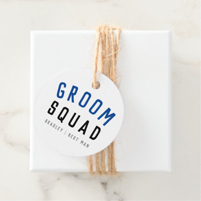 Groom Squad | Moderner Bachelor Trauzeuge Stilvoll Geschenkanhänger (Beispiel)