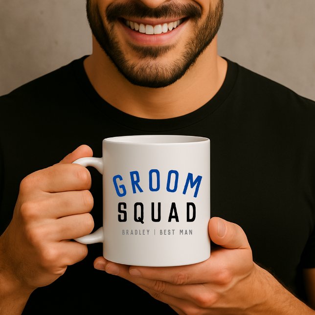 Groom Squad | Moderner Bachelor Trauzeuge Stilvoll Kaffeetasse (Von Creator hochgeladen)