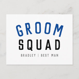 Groom Squad   Moderner Bachelor Trauzeuge Stilvoll Postkarte