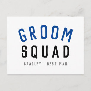 Groom Squad   Moderner Bachelor Trauzeuge Stilvoll Postkarte