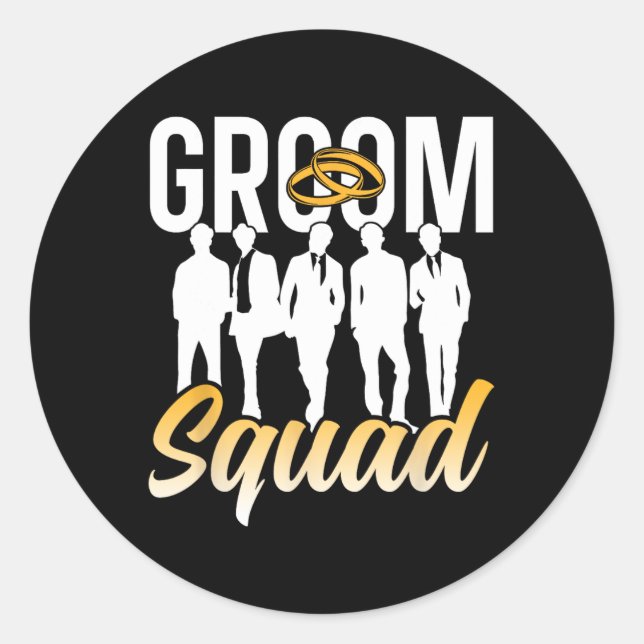 Groom Squad Party Redewendungen Bachelor Hochzeit  Runder Aufkleber (Vorderseite)