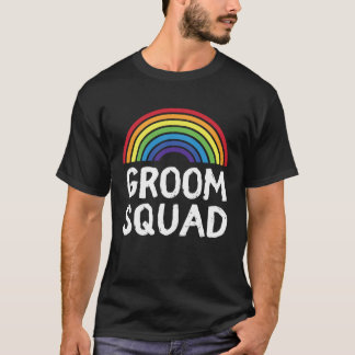 Groom Squad Pride Wedding LGBT Gay Bachelor Party  T-Shirt