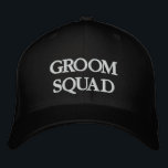 Groom Squad Schwarz-Weiß-Hochzeit Bestickte Baseballkappe<br><div class="desc">Groom Squad,  Stamm Schwarz-Weiß Hochzeit bestickt Baseballkappe Erhältlich in vielen Farben und Optionen</div>