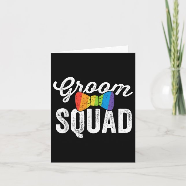Groom Squad Shirt Lgbt Pride Gay Bachelor Hochzeit Karte (Vorderseite)